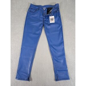 Asaali Jean Co Pants Mens‎ 34 Faux Leather Cartel Denim Black Accent Designer